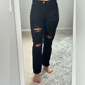 Womens size small/4 black jeans highwaisted straight leg